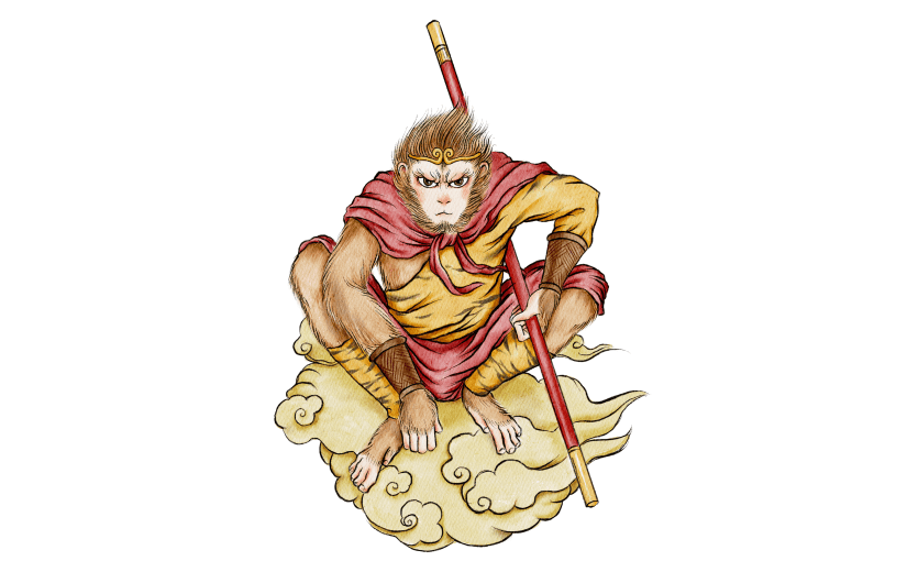 质量人物插画-水墨中国风-孙悟空