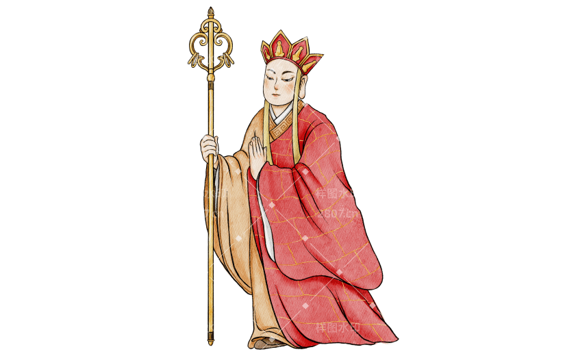 质量人物插画-水墨中国风-唐僧