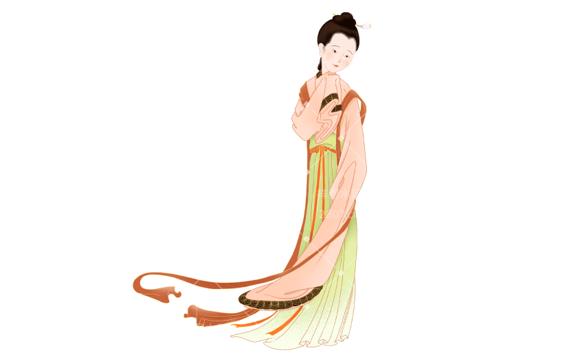 高质量插画-国潮细线白描