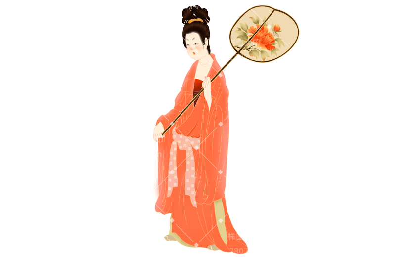 高质量插画-国潮细线白描
