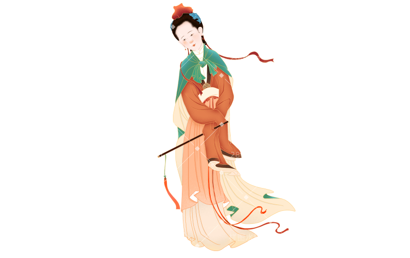 高质量插画-国潮细线白描