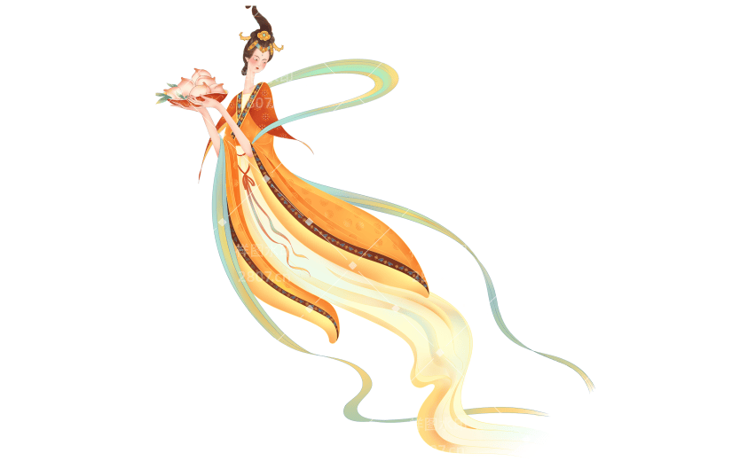牛年春节祥瑞中国风美女人物插画