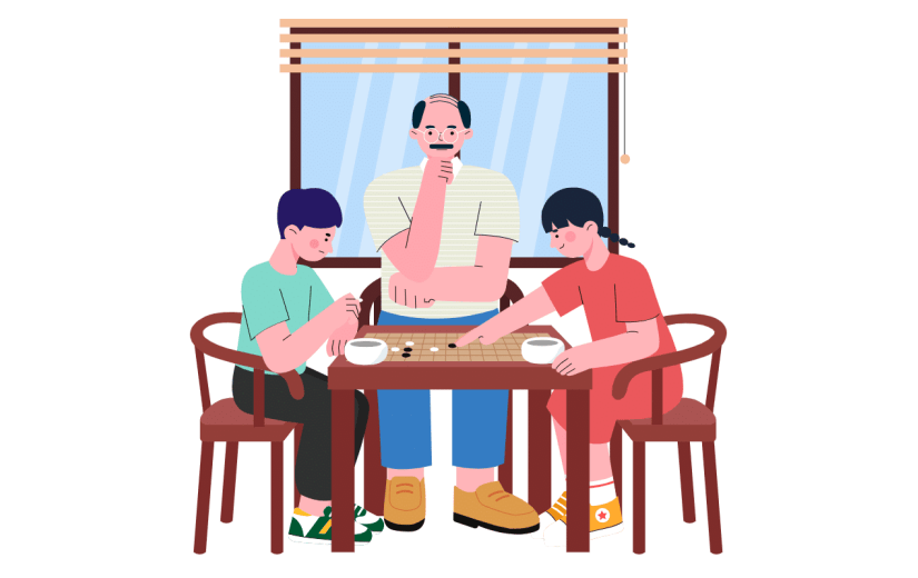 手绘-扁平风公共服务套系-下棋