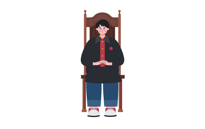 矢量风-人物插画-坐姿