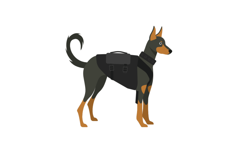 矢量风-动物插画-警犬