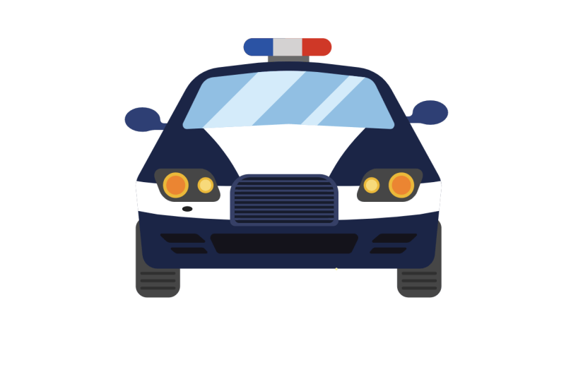 矢量风-扁平素材-警车