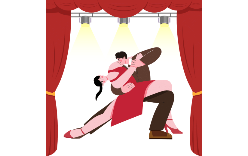 扁平-套系人物场景插画-SVG-拉丁舞