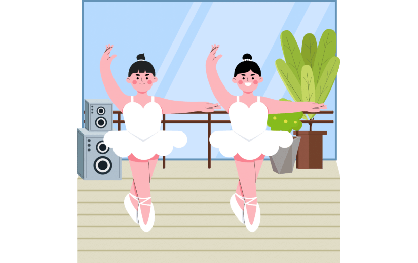 扁平-套系人物场景插画-SVG-芭蕾舞