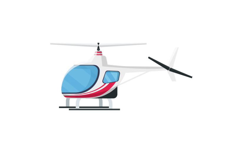 扁平套系-交通工具-直升机