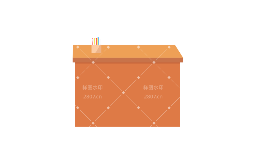 矢量风-扁平风手绘-讲台