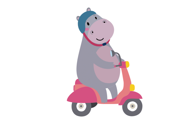 扁平套系-动物-河马