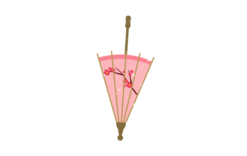 矢量风-扁平生活用品-油纸伞