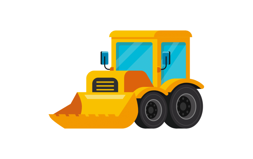 扁平套系-交通工具-推土机