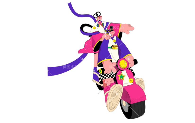 扁平-孟菲斯风七夕人物-SVG-情侣