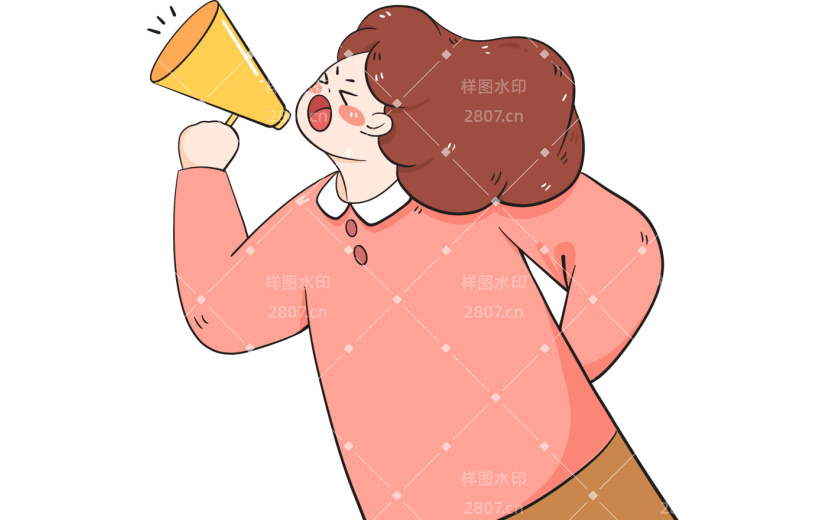 元素首图新媒体喇叭人物女生