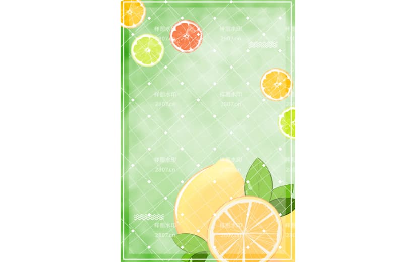 夏季柠檬水果促销背景