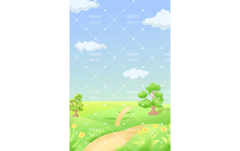 卡通插画植树节环保绿色背景