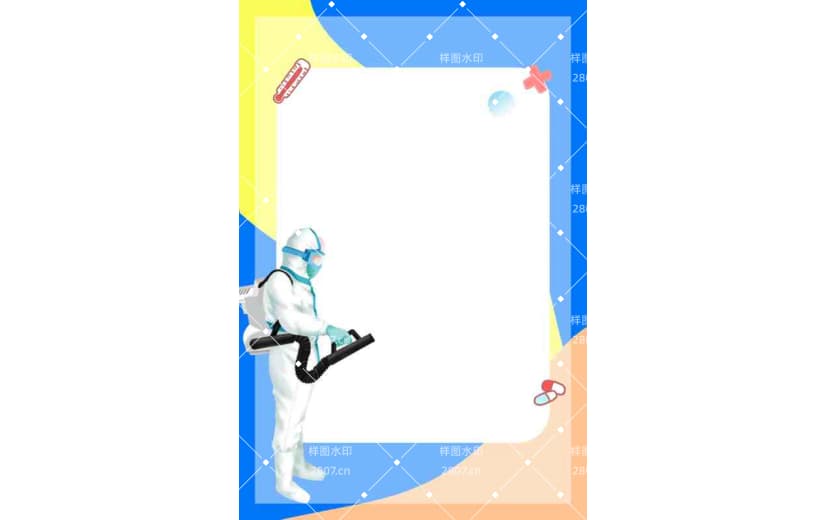蓝色卡通插画医疗医护主题背景
