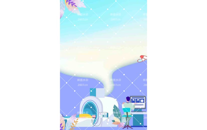 蓝色卡通插画医疗背景