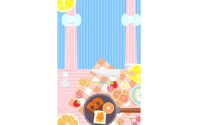 卡通插画美食宣传可爱背景