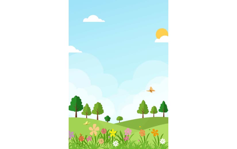 蓝色小清新手绘春天立春背景