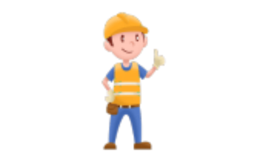建筑工人工地安全标语卡通手绘元素