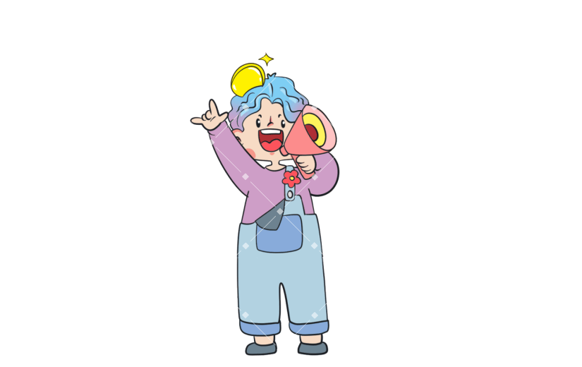 元素拿喇叭的男孩元素