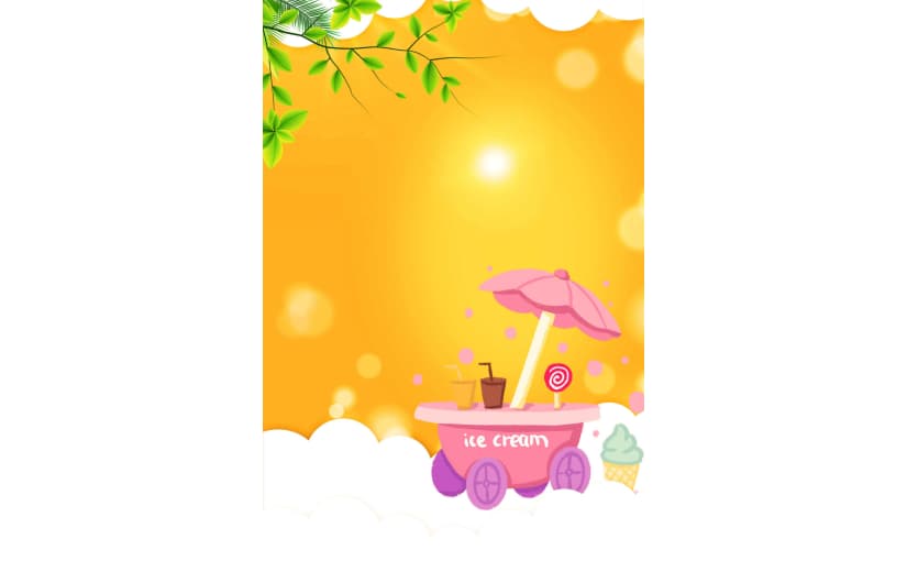 夏至夏天冰淇淋生鲜冷冻背景