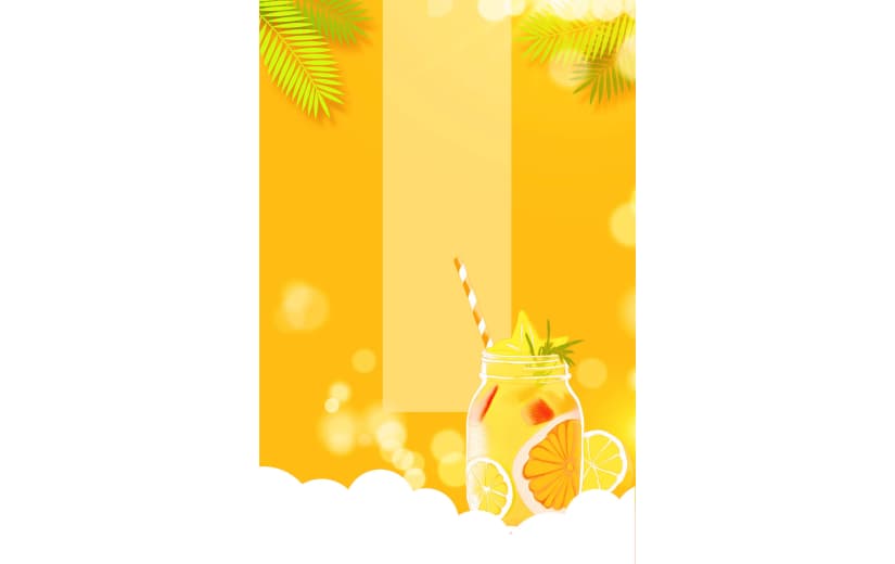 橙色夏天夏至冷饮背景