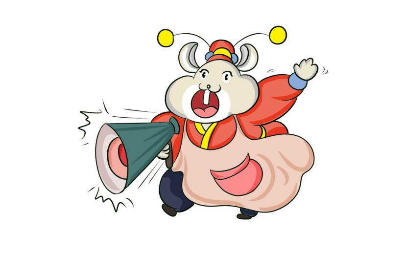 元素鼠年卡通广播鼠