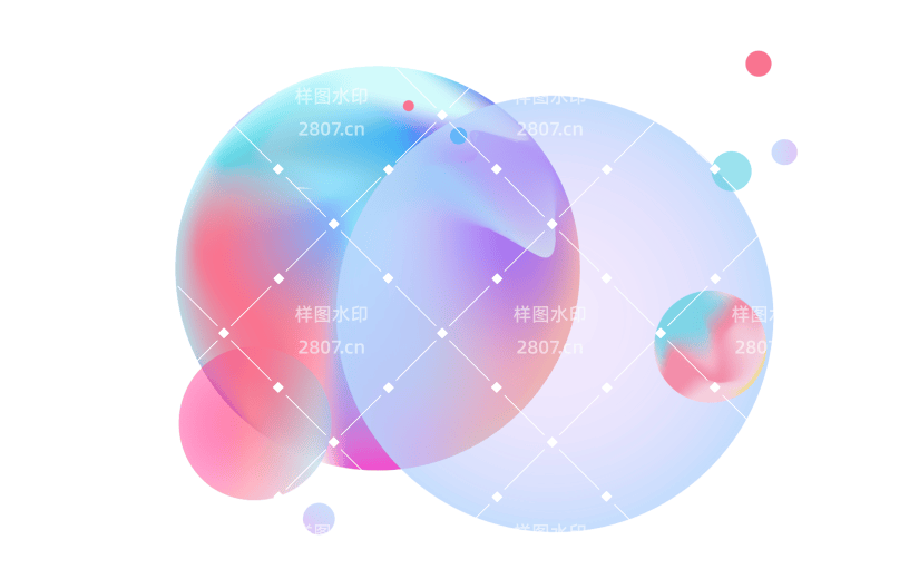 渐变色科技风渐变球体元素