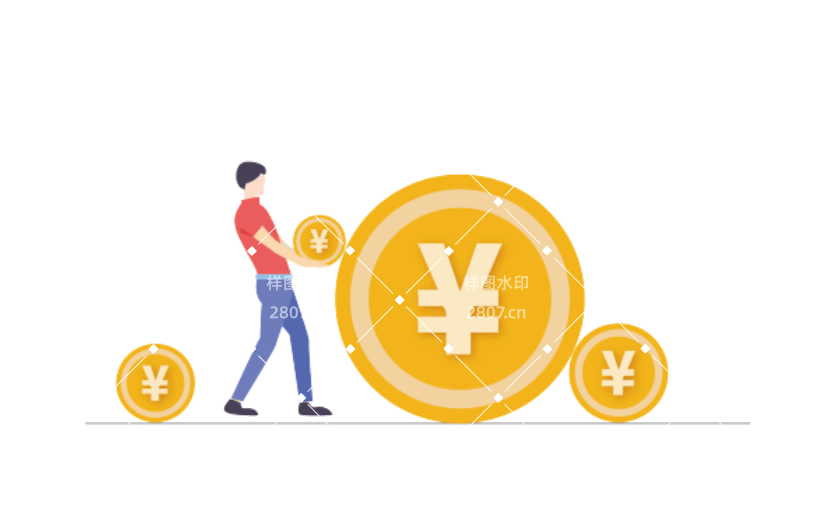 原创手绘金融齿轮插画