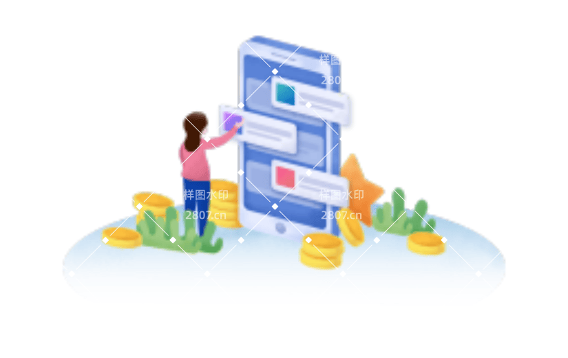 原创矢量金融手机插画元素