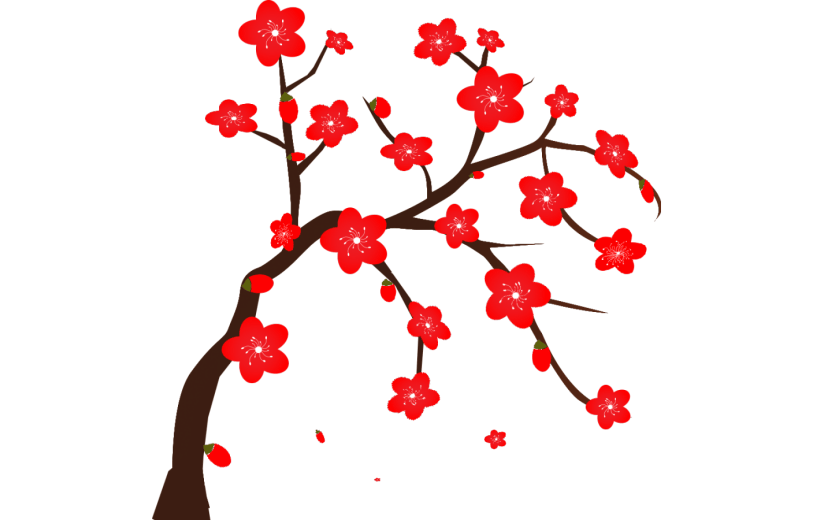 元素喜庆冬季梅花