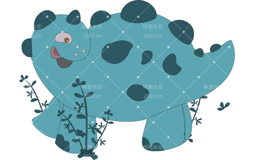 可爱平面小恐龙