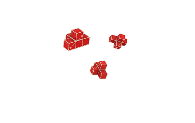 元素C4D立体红金积木