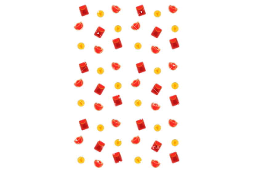 手绘新年红包底纹插画