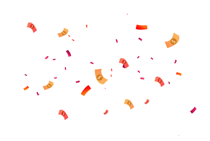 撒钱电商卡通装饰漂浮元素