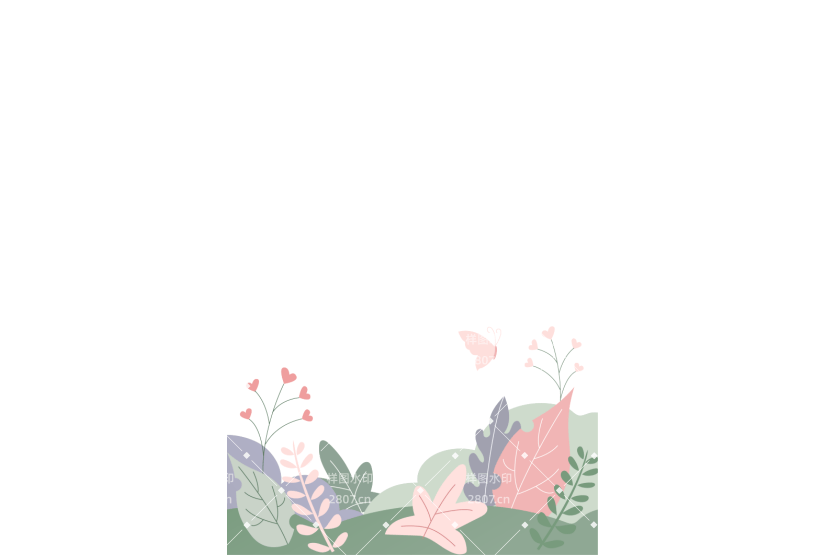 扁平风小清新春天花丛