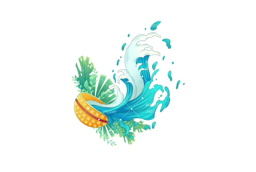 节日泼水节水盆水花植物绿植