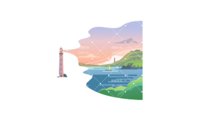 旅行创意灯塔风景