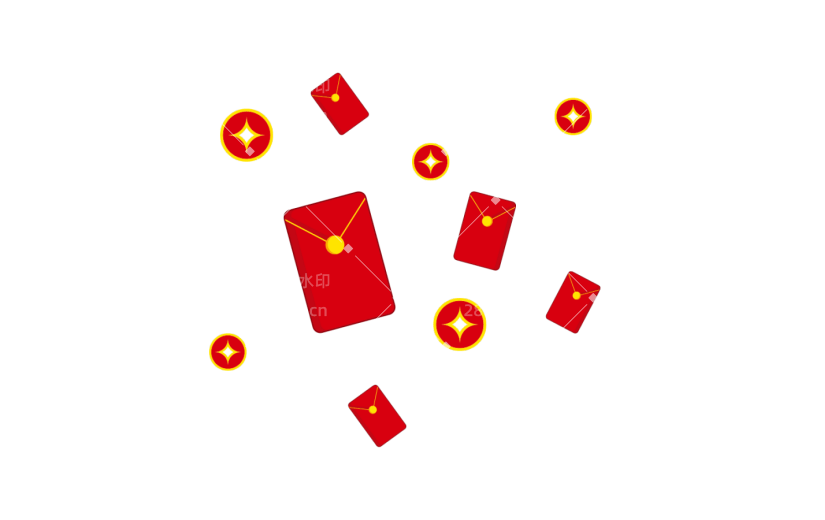 元素双十二购物节漂浮红包素材