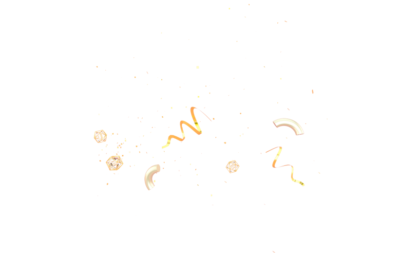 元素C4D立体金色漂浮物