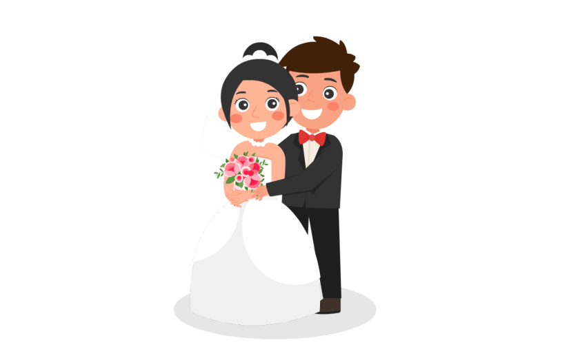 gif元素男女情侣结婚婚礼元素
