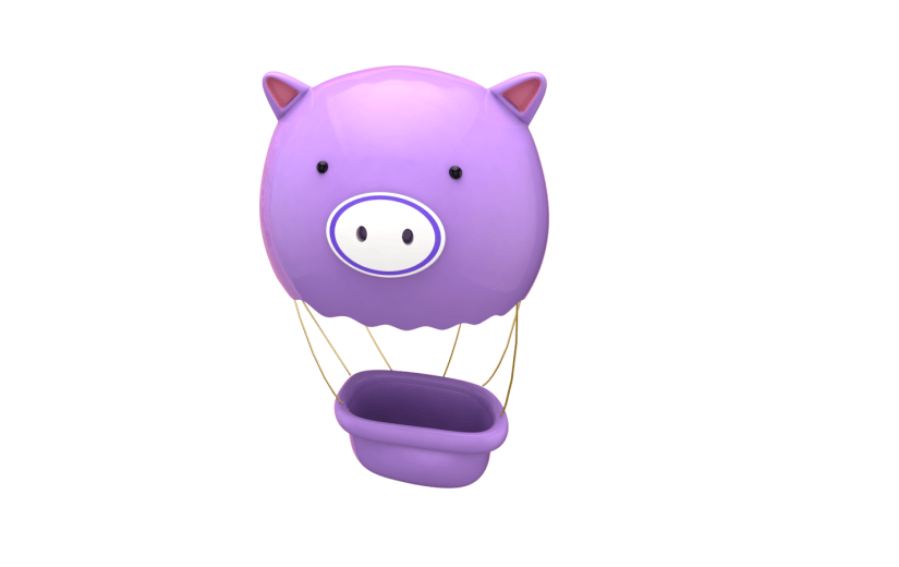 元素C4D立体小猪气球
