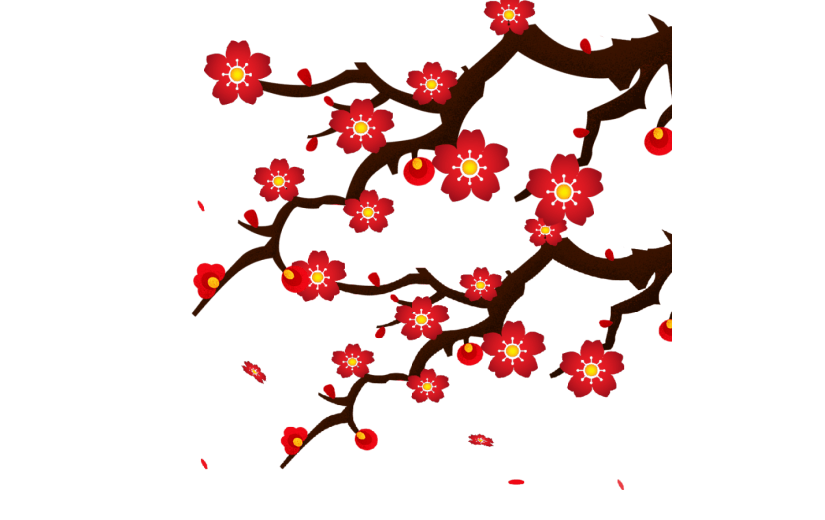 元素喜庆冬季梅花