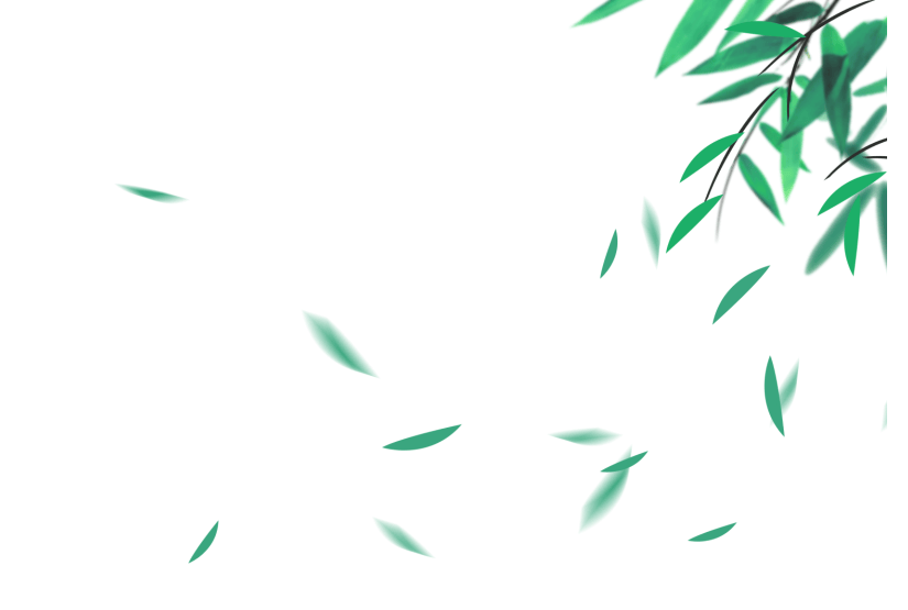 绿色装饰植物树叶漂浮元素