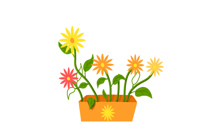 元素花盆植物元素