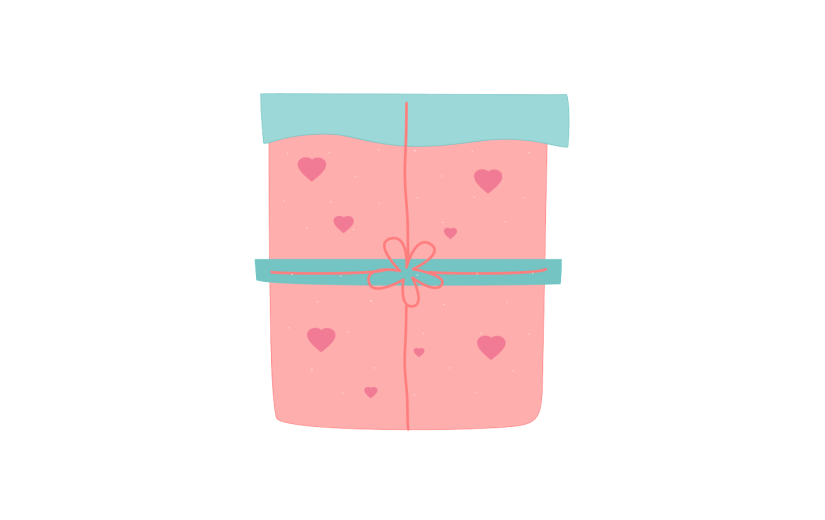 元素扁平情人节520七夕爱心礼物