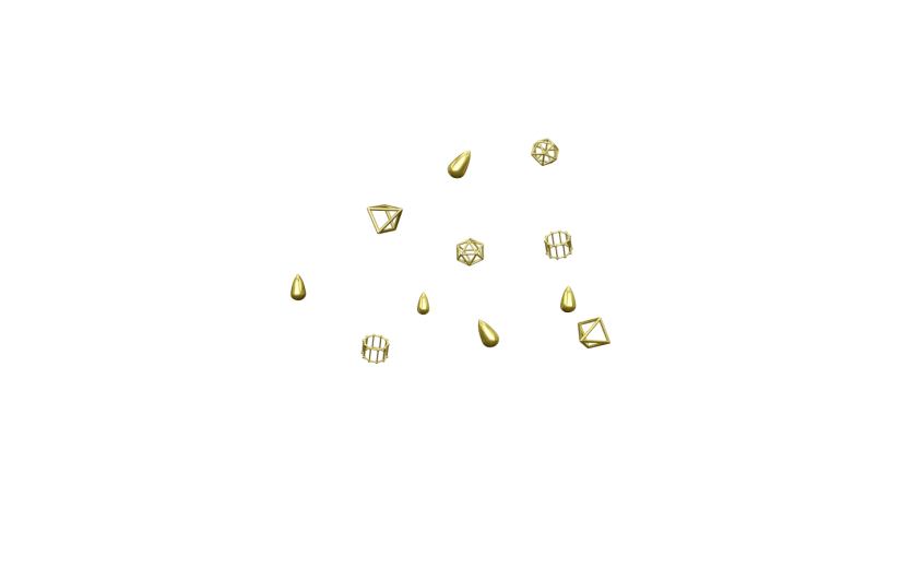 元素C4D立体金色漂浮物
